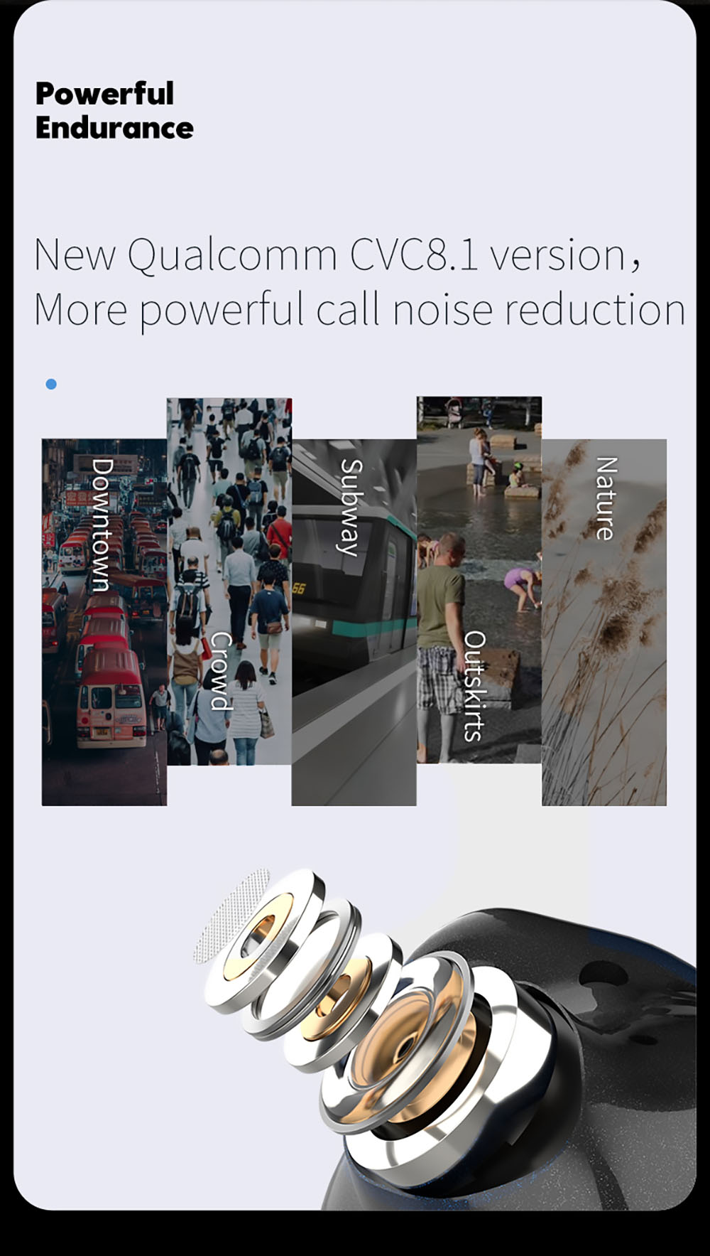 Sabbat E16 Music and Gaming True Wireless Earphones Low Latency BT5.2 Deep Bass Noise Cancelling Earbuds - Galaxy Blue