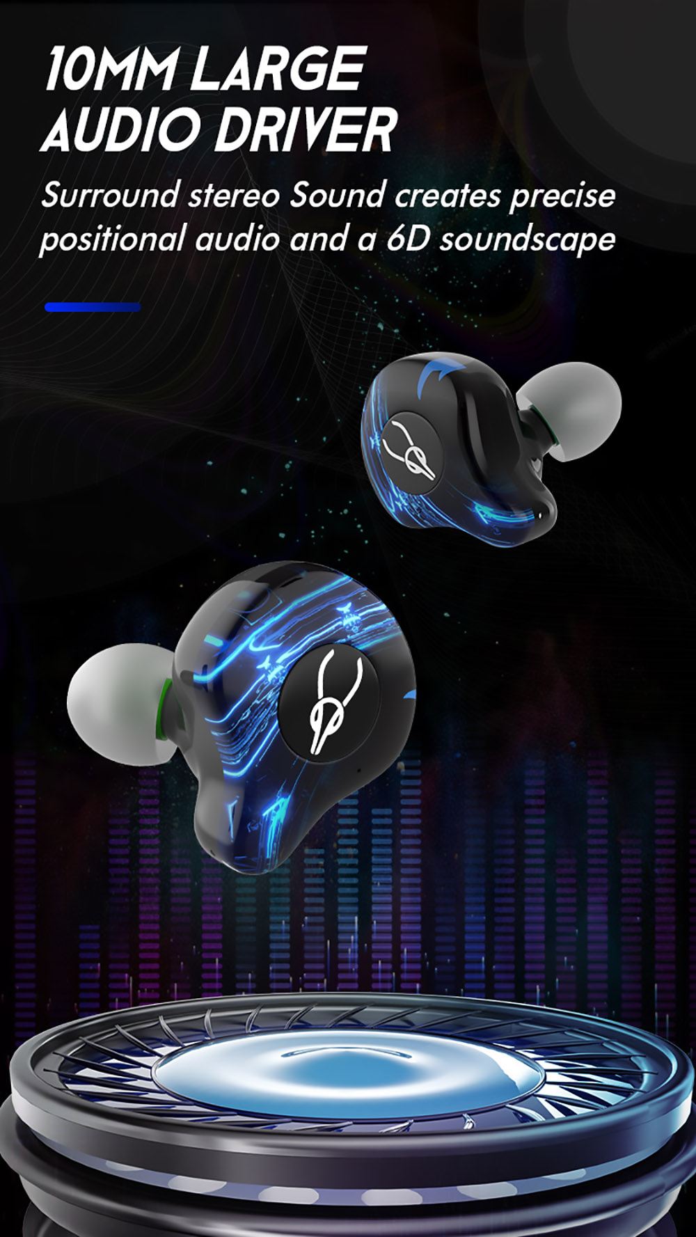 Sabbat G12 Elite TWS Wireless Bluetooth Headphones Gaming Music Dual Modes Noise Reduction Earphones With Mic - Green