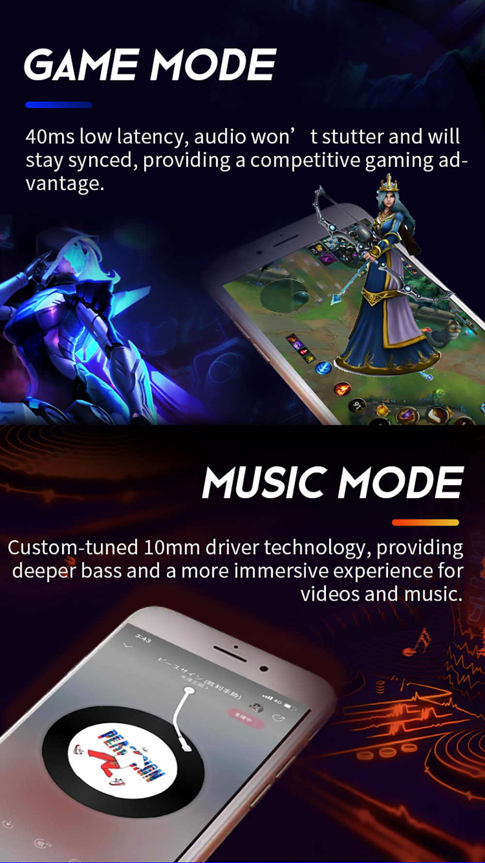 Sabbat G12 Elite TWS Wireless Bluetooth Headphones Gaming Music Dual Modes Noise Reduction Earphones With Mic - Green