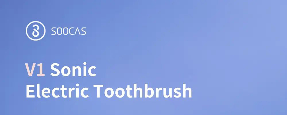 Soocas V1 Sonic Whitening Electric Toothbrush Portable USB Type-C Charging with 2 Brush Head - Pink