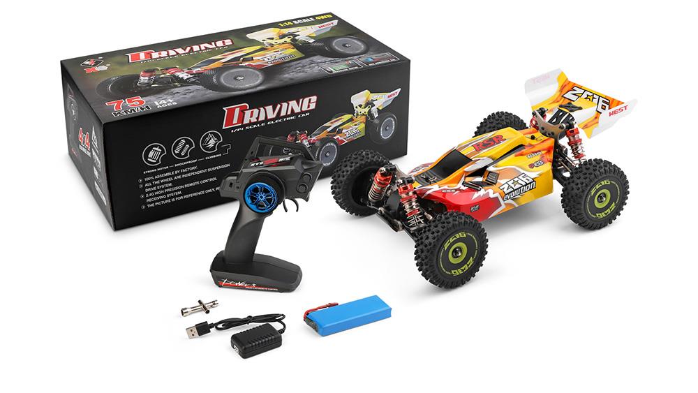 Wltoys 144010 1/14 2.4G 4WD High Speed Racing Brushless RC Vehicle Models 75km/h with 2 Batteries