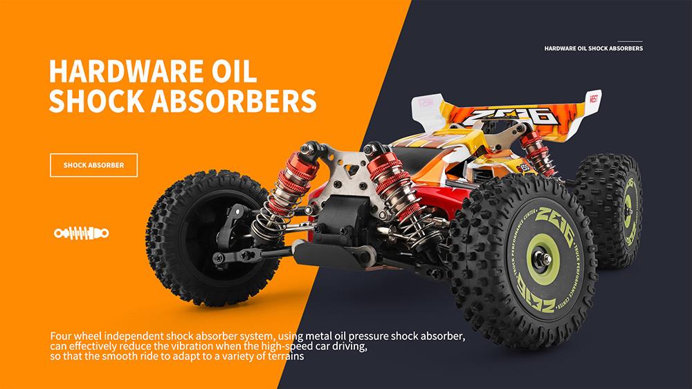Wltoys 144010 1/14 2.4G 4WD High Speed Racing Brushless RC Vehicle Models 75km/h with 2 Batteries