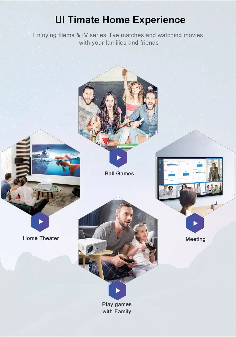 X1 Android LCD Projector 1920*1080 Full HD 1080P 1200 ANSI Lumens for Family Education and Business with EU Plug