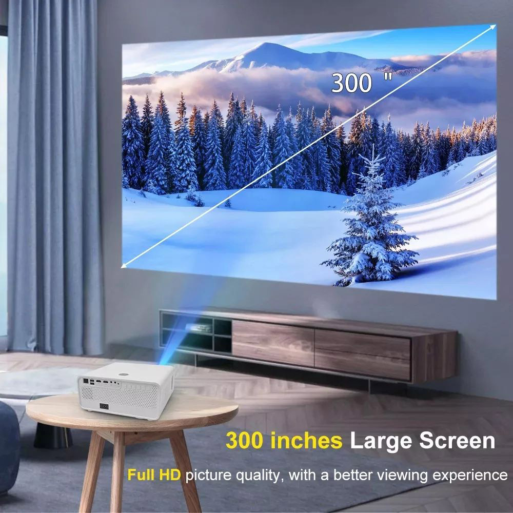 X1 Android LCD Projector 1920*1080 Full HD 1080P 1200 ANSI Lumens for Family Education and Business with US Plug