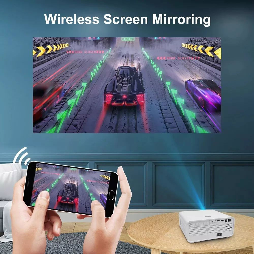 X1 Android LCD Projector 1920*1080 Full HD 1080P 1200 ANSI Lumens for Family Education and Business with US Plug