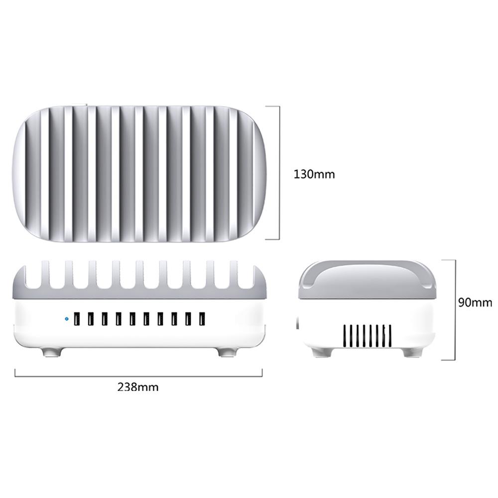 ORICO DUK-10P-US-BK 120W 10 Port USB Smart Desktop Charging Station with Phone & Tablet Stand White