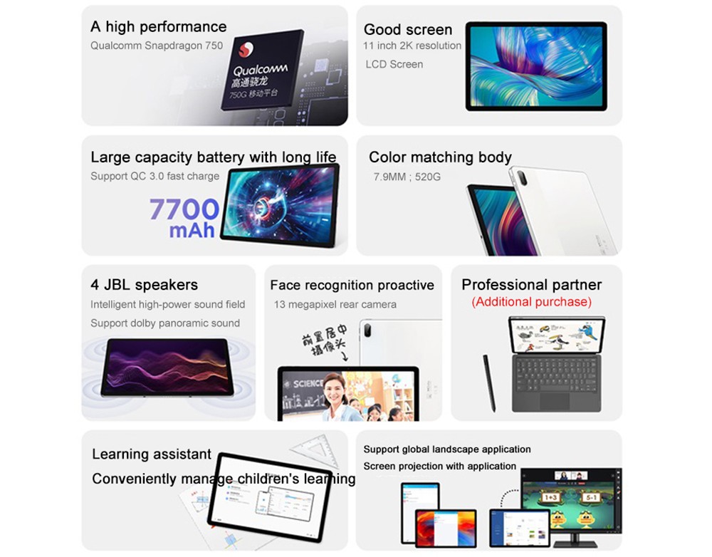 Global Firmware Lenovo Xiaoxin Pad Plus WIFI Snapdragon Octa Core 6GB RAM 128GB ROM Tablet Android 11 11 Inch