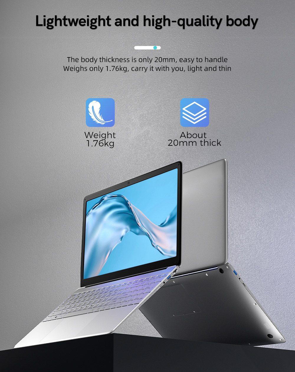 KUU A8S PRO Laptop 15.6" 1920*1080 IPS Screen Intel J4125 8GB LPDDR4 256GB SSD Windows 10 5000mAh Battery EU Plug