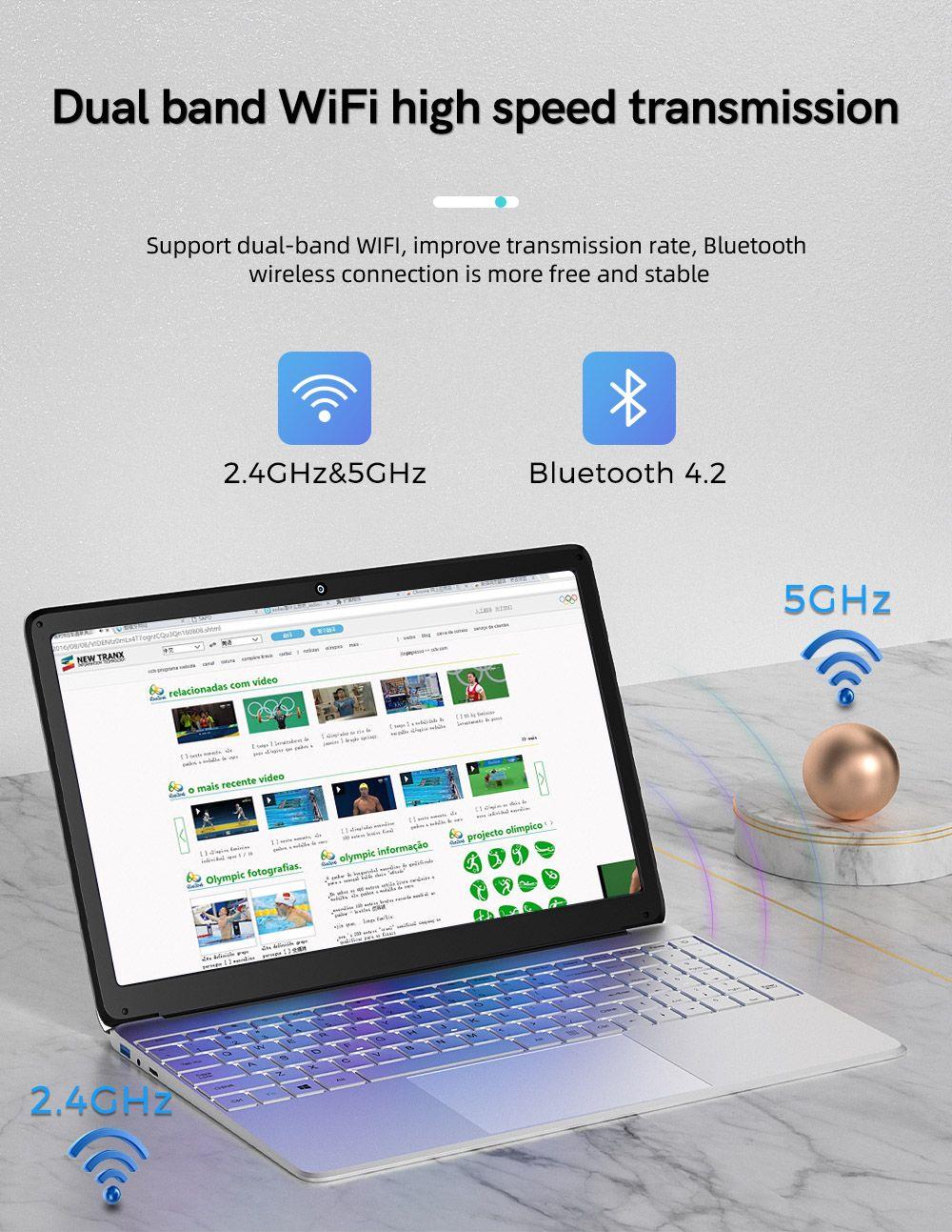 KUU A8S PRO Laptop 15.6" 1920*1080 IPS Screen Intel J4125 8GB LPDDR4 256GB SSD Windows 10 5000mAh Battery EU Plug