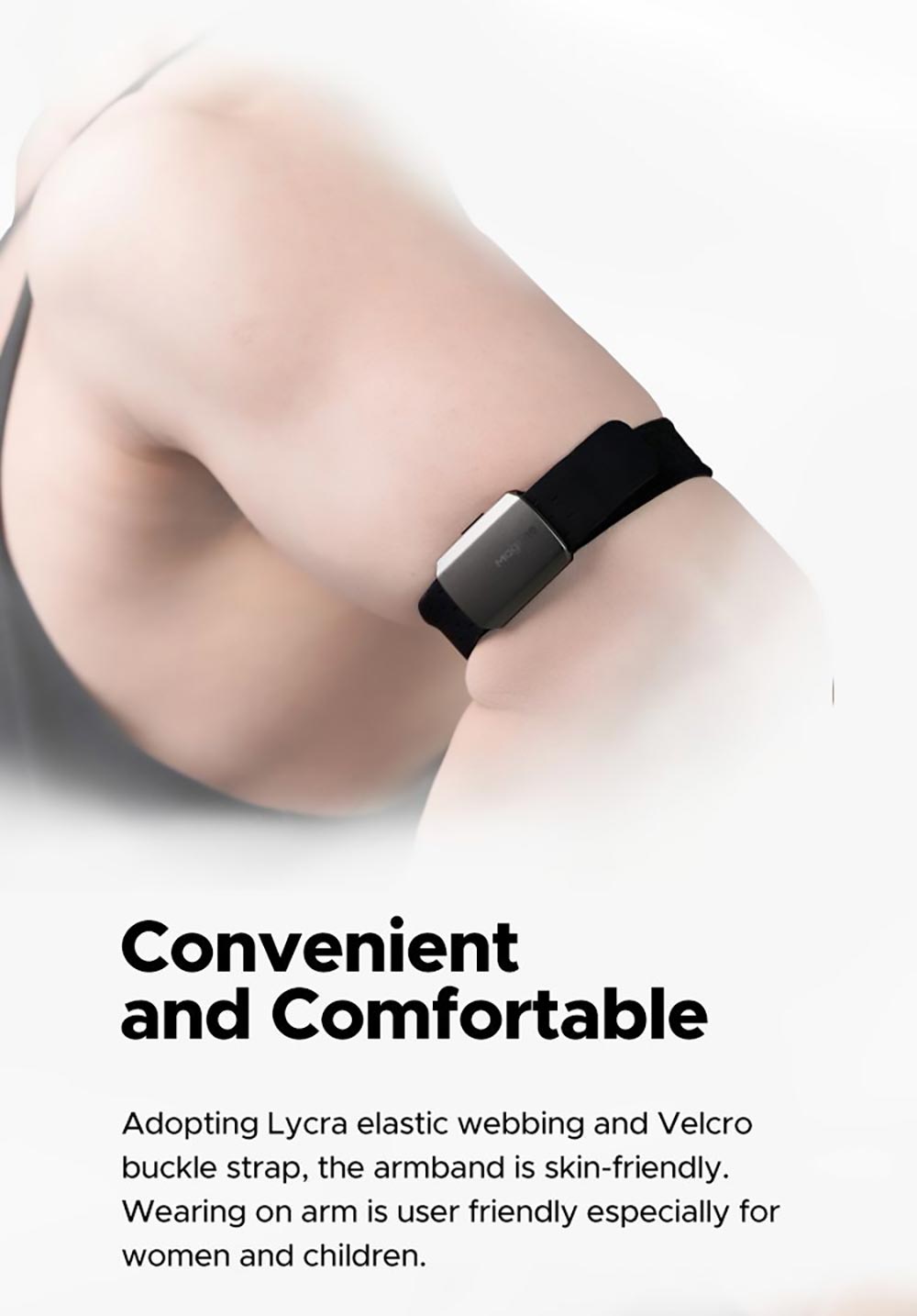Magene HRM80 Armband Heart Rate Monitor Rechargeable ANT+/Bluetooth Connection IP67 Waterproof Support Fitness APPs