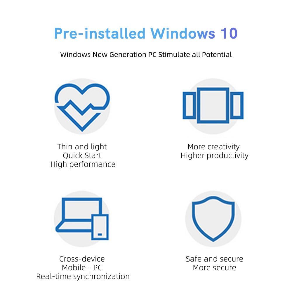 KUU A8S PRO Laptop 15.6" 1920*1080 IPS Screen Intel J4125 8GB LPDDR4 256GB SSD Windows 10 5000mAh Battery EU Plug