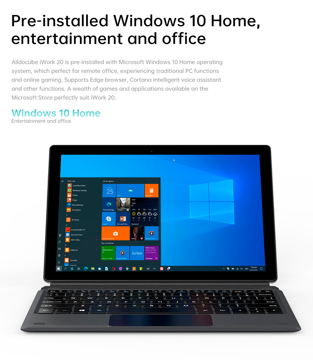 ALLDOCUBE IWork 20 PC Tablet With Keyboard With Keyboard