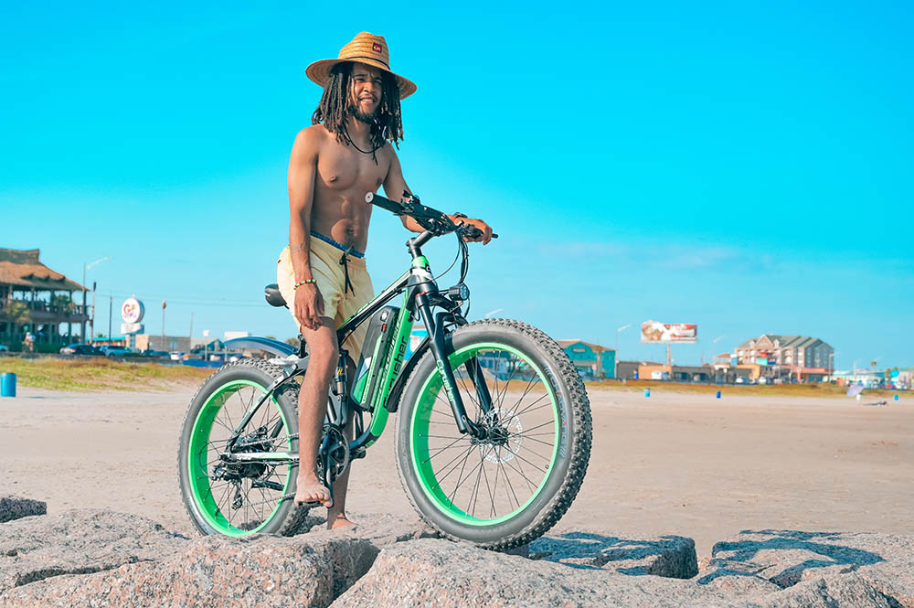 Cyrusher XF800 Electric Bike Full Suspension 26' x 4' Fat Tires 750W Motor 13Ah Removable Battery 28mph Top Speed White