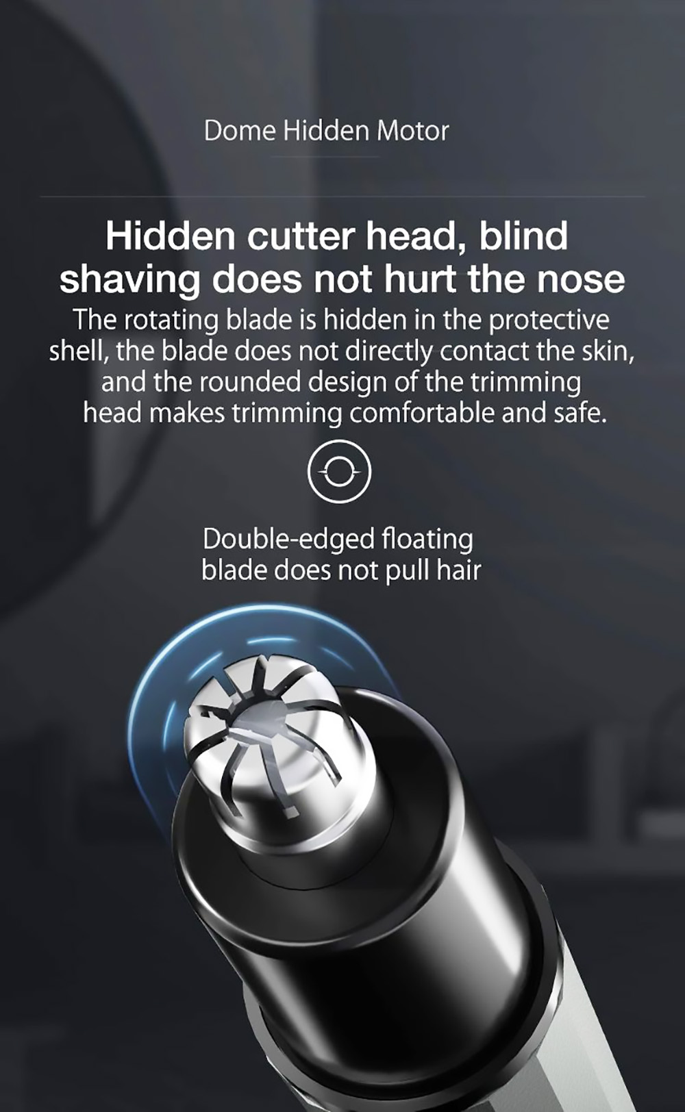 ENCHEN EN001 Nose Hair Trimmer 6000R/Min Ear Nose Hair Shaver Intelligent USB Fast Charging Waterproof Low Noise