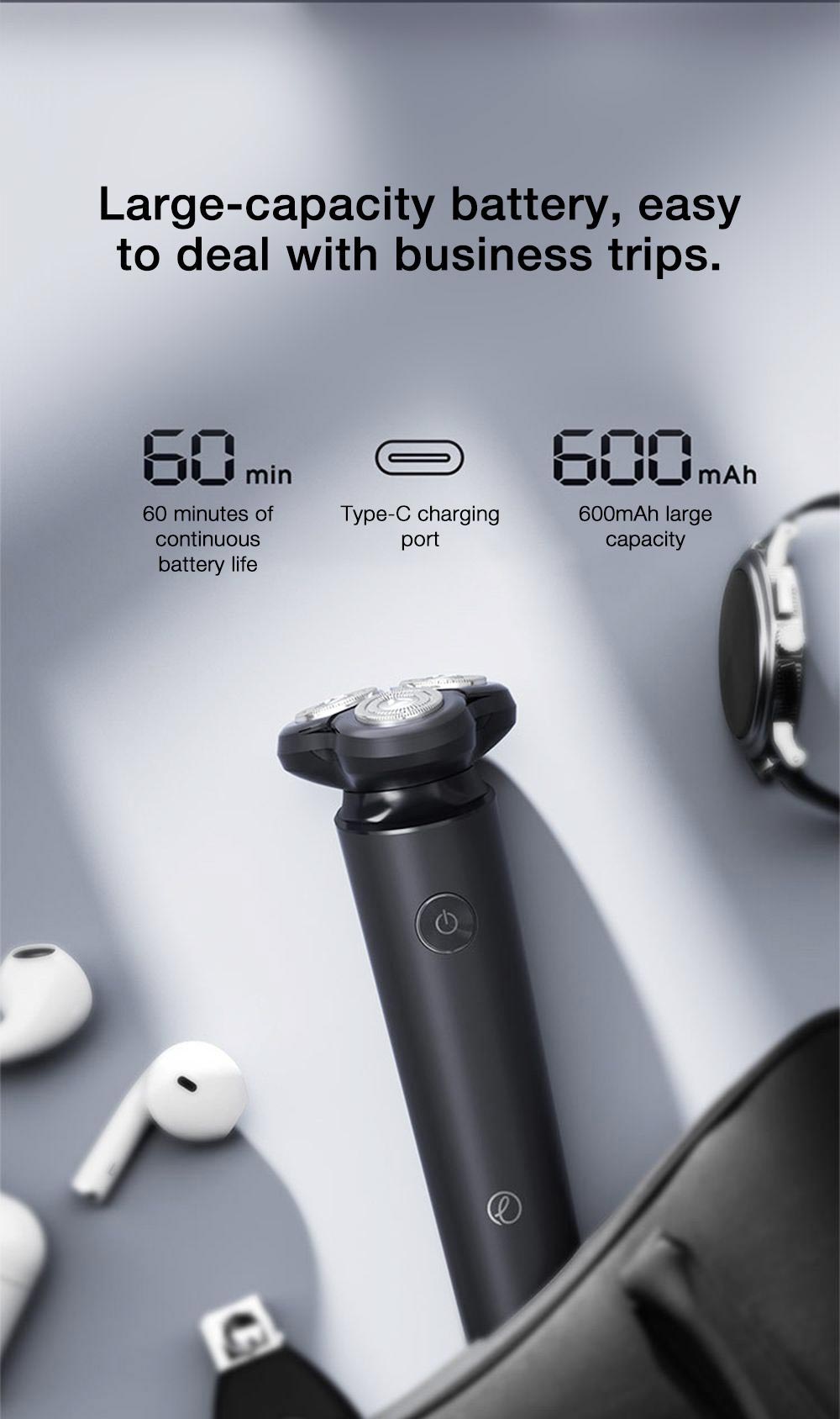 Enchen Black Stone 7 3D Electric Shaver Magnetic Quick Release Men Washable USB Rechargeable Shaving Beard Machine