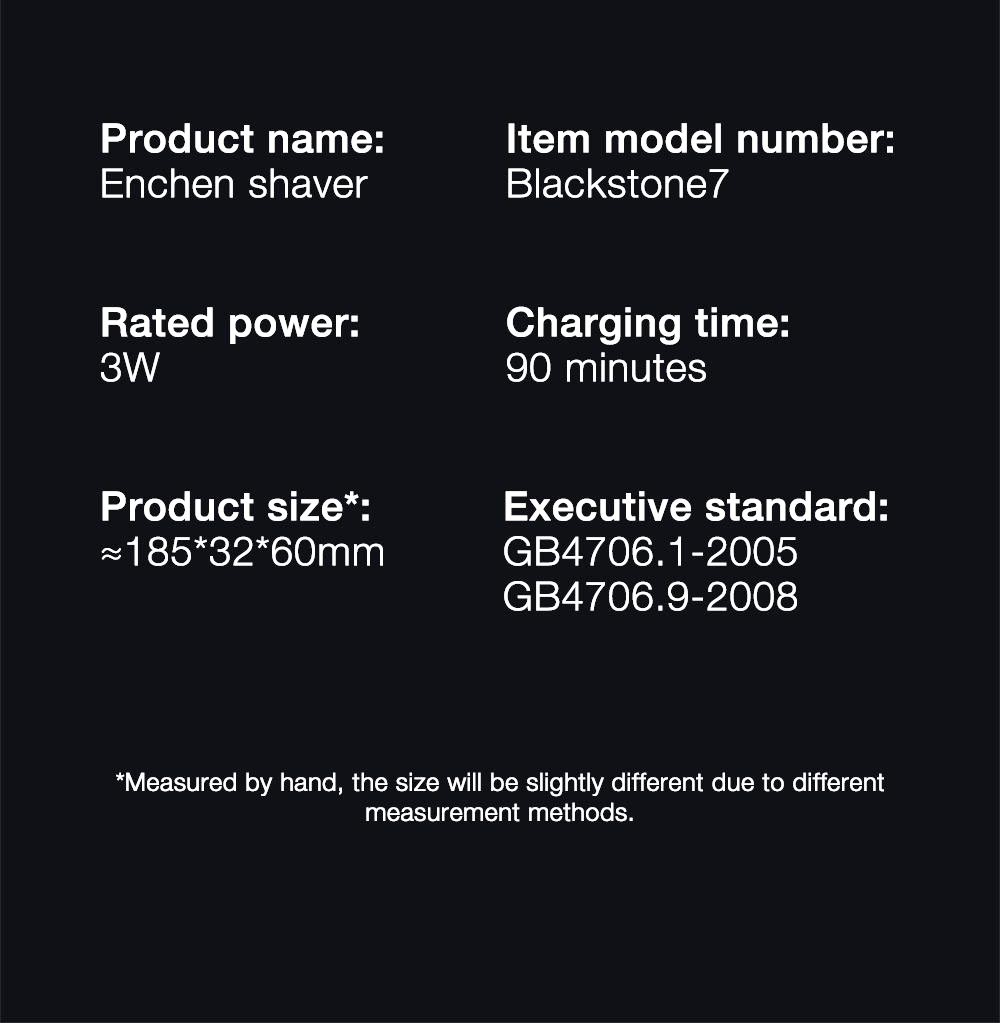 Enchen Black Stone 7 3D Electric Shaver Magnetic Quick Release Men Washable USB Rechargeable Shaving Beard Machine