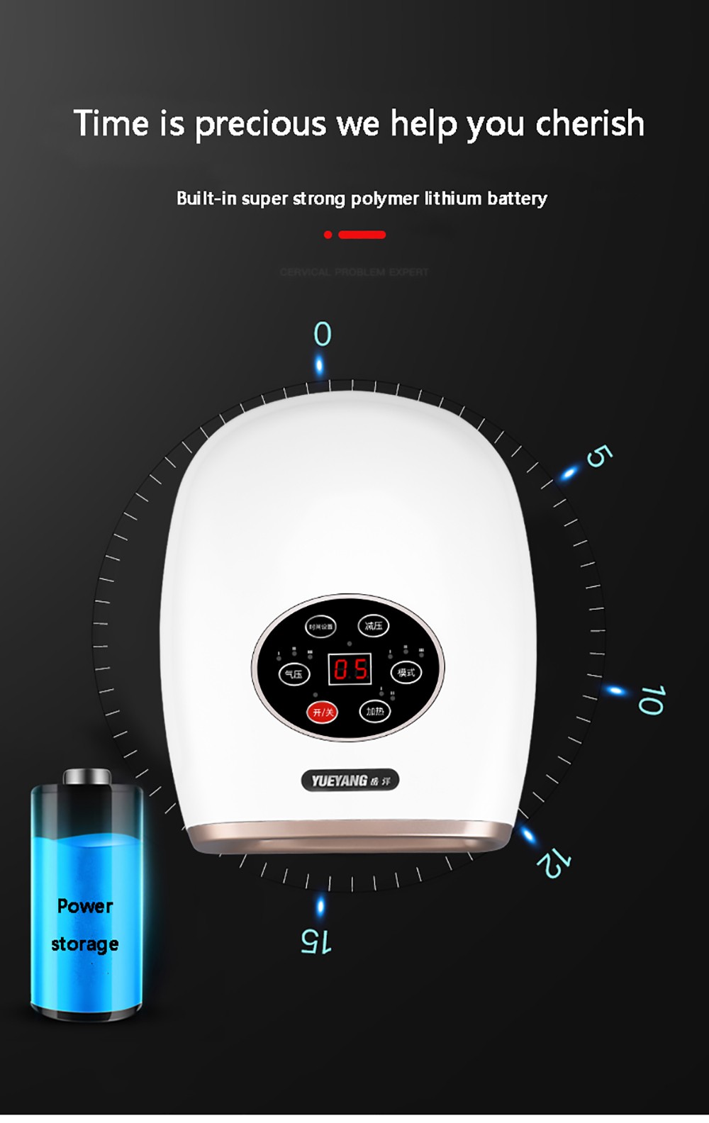 Hand Guard Wireless Hand Massager with Heat and Compression Rechargeable Palm Massage Machine EU Plug - White