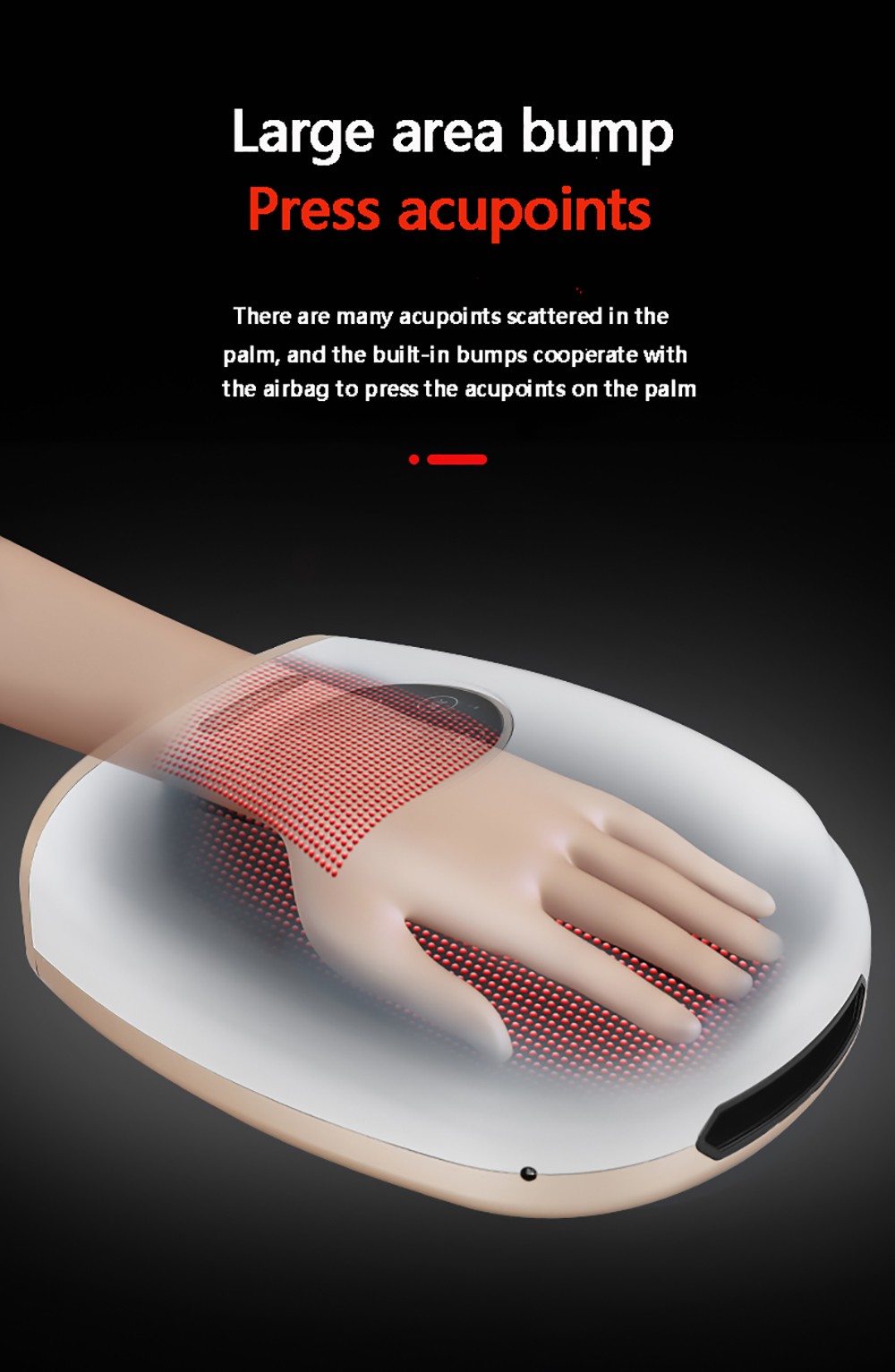 Hand Guard Wireless Hand Massager with Heat and Compression Rechargeable Palm Massage Machine EU Plug - White