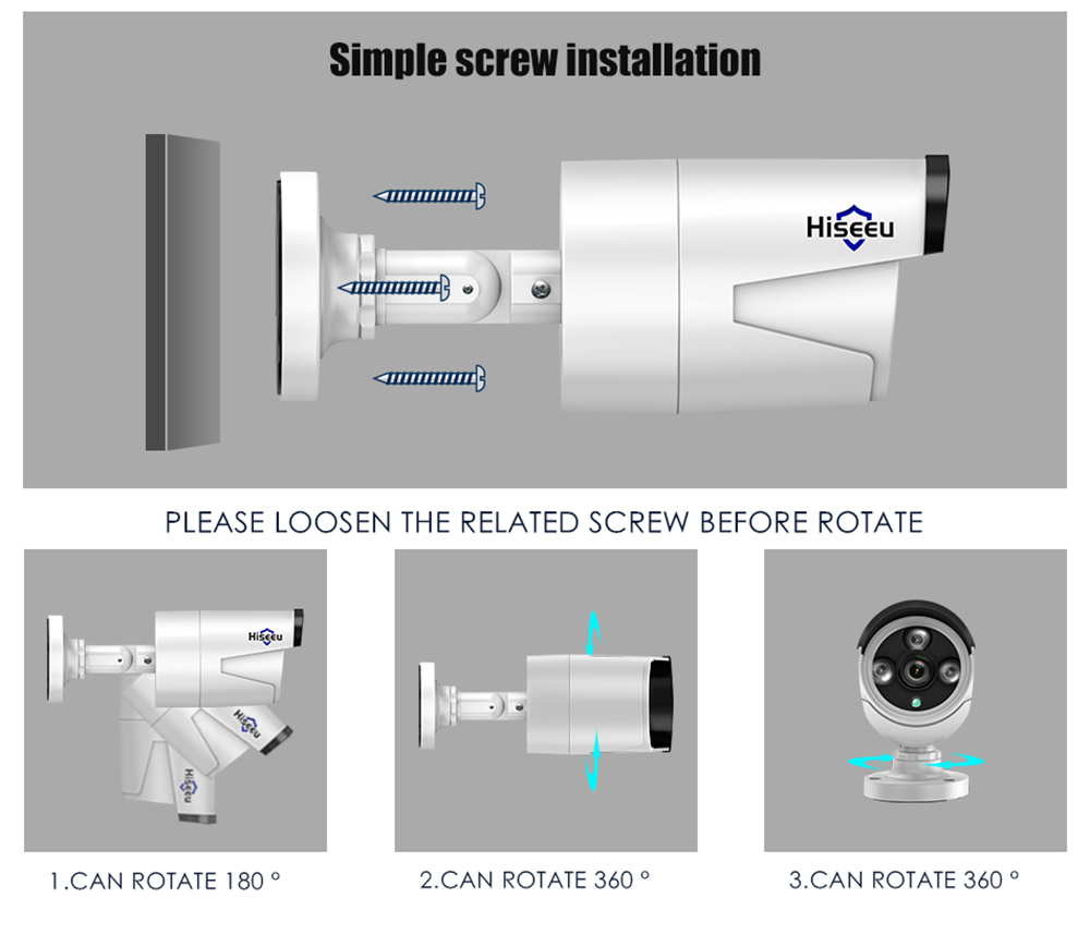 Hiseeu 4pcs All in one with 12inch LCD Monitor Wireless Security Camera System Home 8CH 3MP NVR Kit 1536P Outdoor