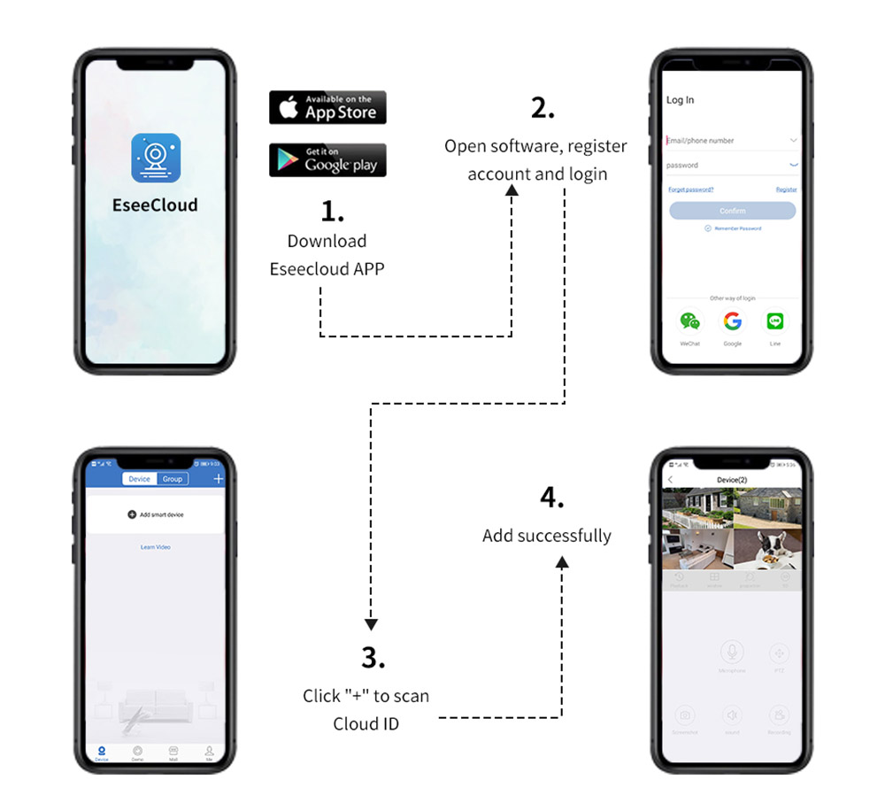 Hiseeu Wireless 8CH 4PCS 3MP Two-Way Audio Security Outdoor & Bullet WIFI IP Cameras