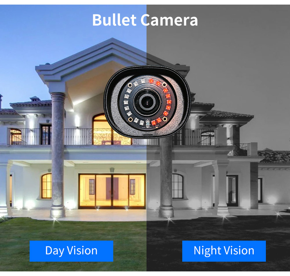 Hiseeu Wireless 8CH 4PCS 3MP Two-Way Audio Security Outdoor & Bullet WIFI IP Cameras