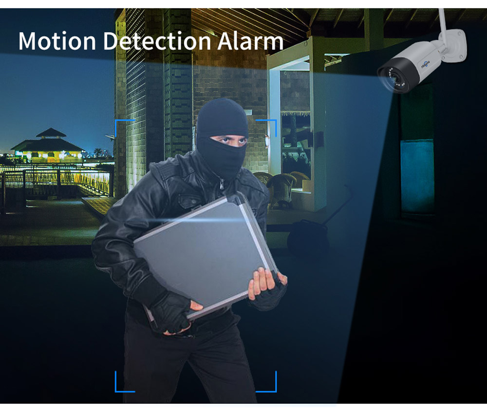 Hiseeu Wireless 8CH 4PCS 3MP Two-Way Audio Security Outdoor & Bullet WIFI IP Cameras