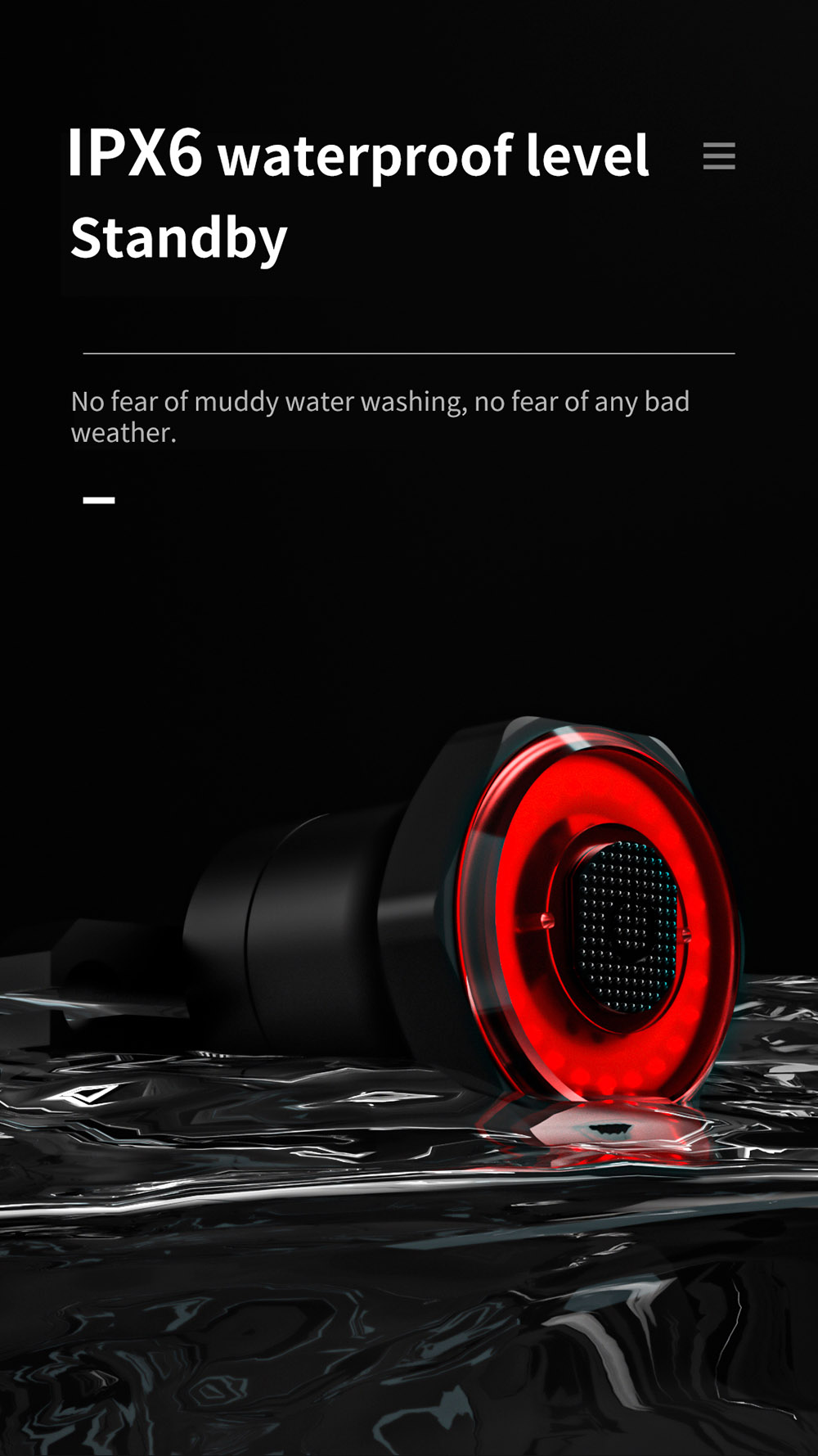 MEROCA WR25 Smart Bike Saddle Tail Light Brake Sensing Bicycle Rear Flashlight with 500mAh Battery 4 Light Modes