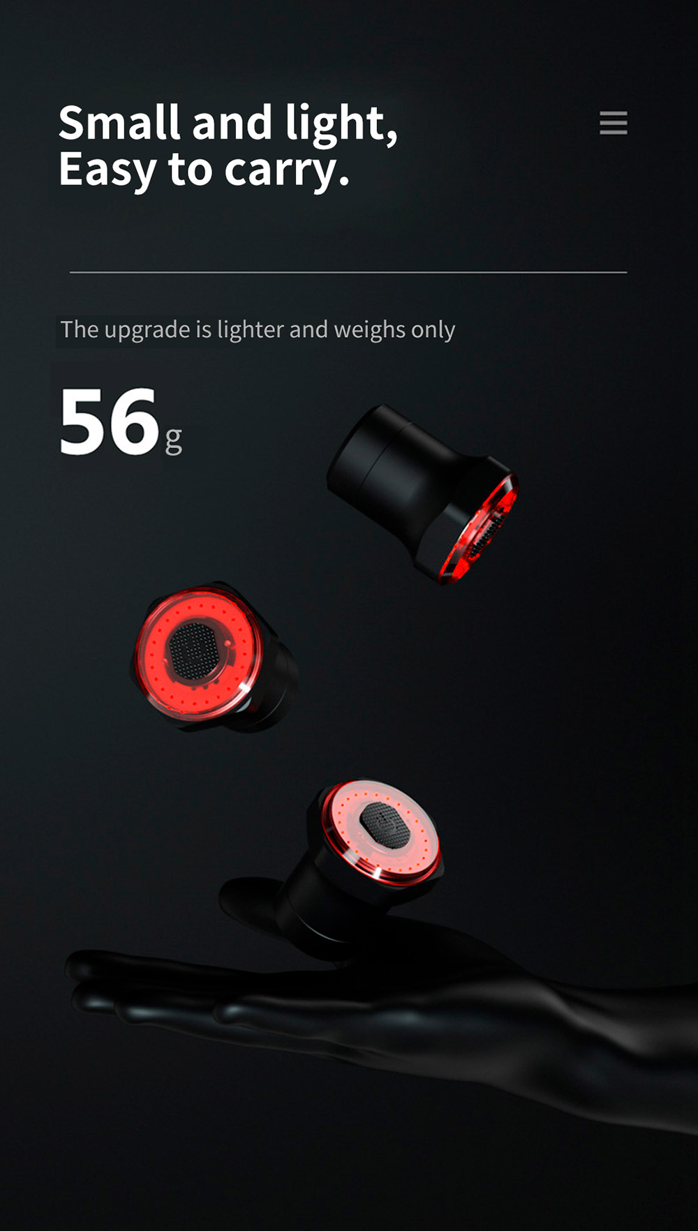 MEROCA WR25 Smart Bike Saddle Tail Light Brake Sensing Bicycle Rear Flashlight with 500mAh Battery 4 Light Modes