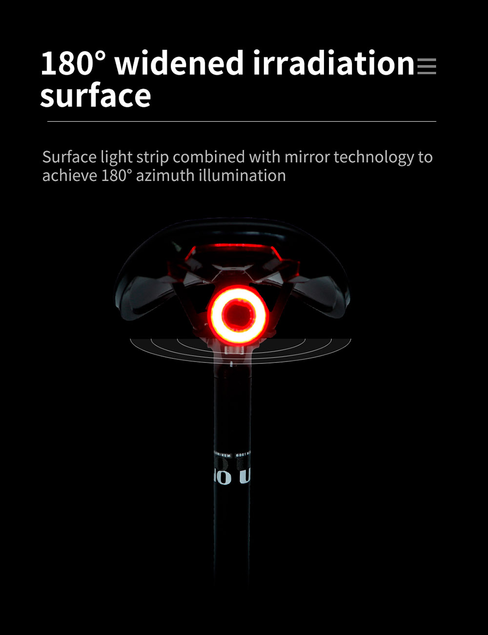 MEROCA WR25 Smart Bike Saddle Tail Light Brake Sensing Bicycle Rear Flashlight with 500mAh Battery 4 Light Modes