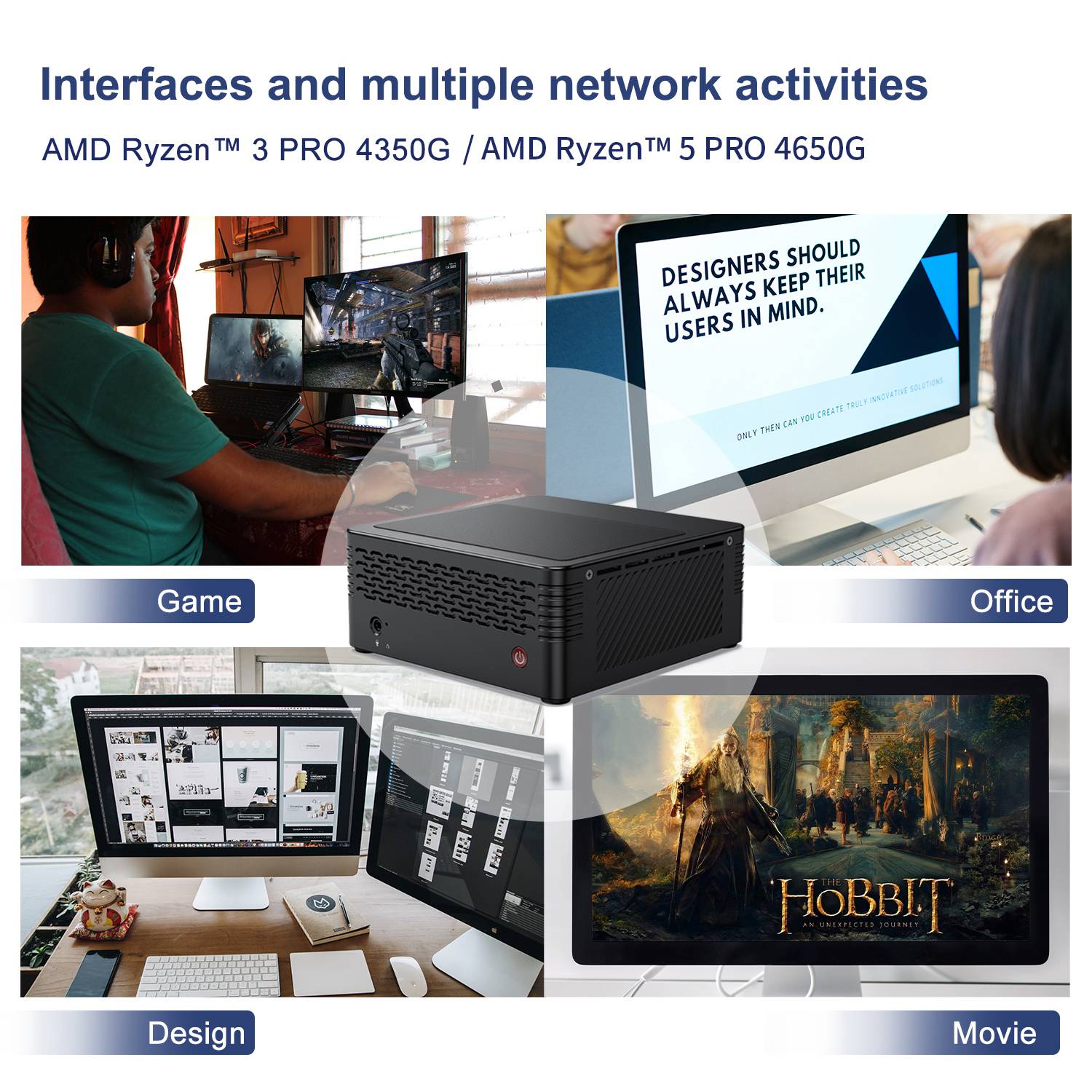 MINISFORUM EliteMini X400 MINI PC 8GB DDR4 256GB SSD AMD Ryzen5 Pro 4650G Hexa Core Radeon Graphics HDMI DP