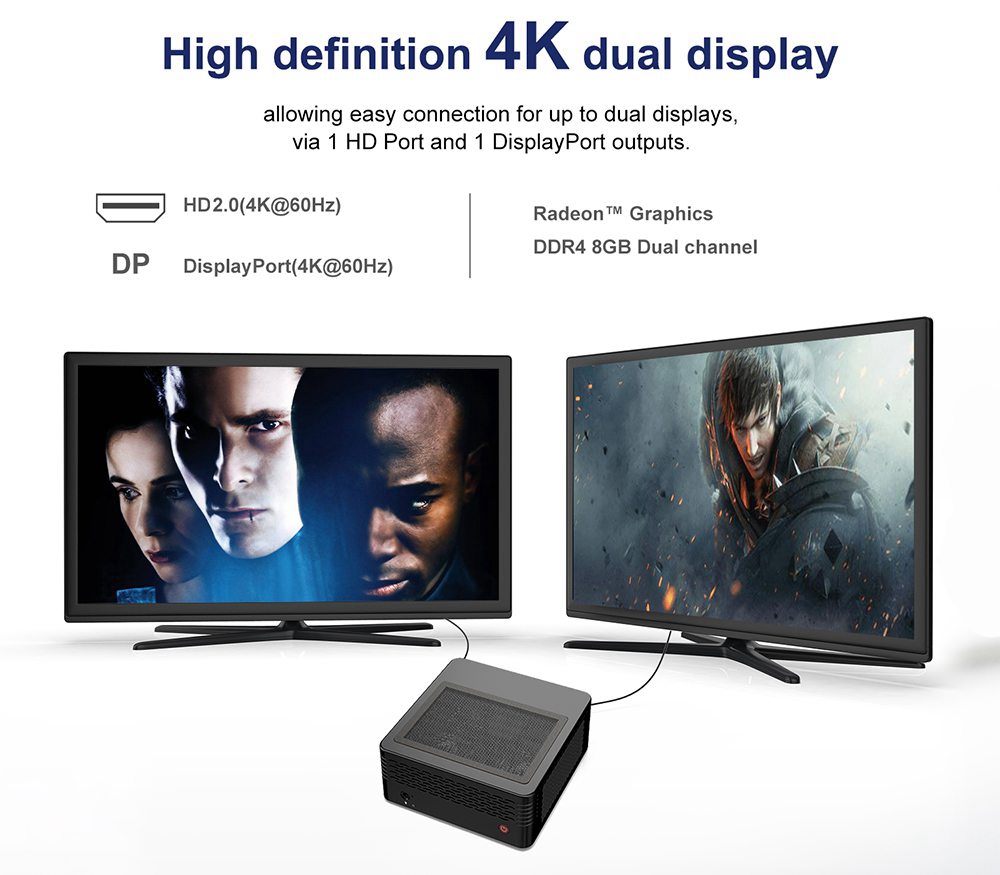 MINISFORUM EliteMini X400 MINI PC 8GB DDR4 256GB SSD AMD Ryzen5 Pro 4650G Hexa Core Radeon Graphics HDMI DP