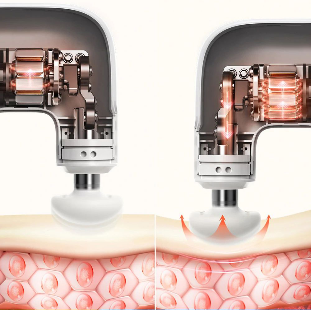 Momoda Mini U-shaped Massage Gun Double-head Massage Mute Massager 3-speed High-frequency Vibration Intelligent Sensing