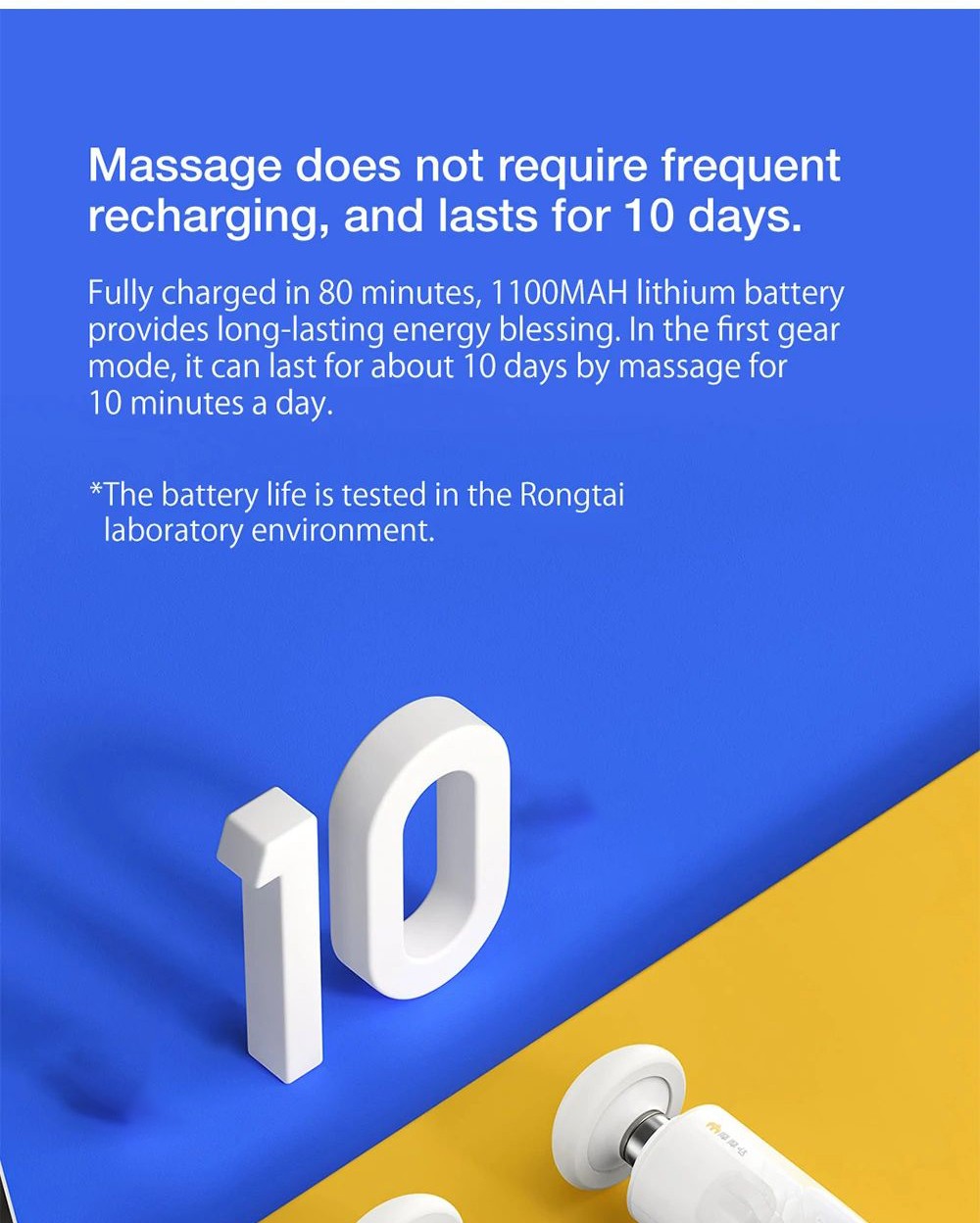 Momoda Mini U-shaped Massage Gun Double-head Massage Mute Massager 3-speed High-frequency Vibration Intelligent Sensing