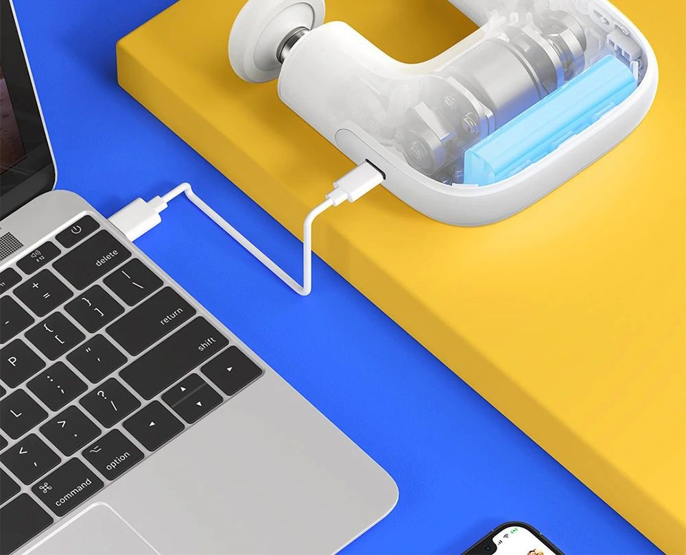 Momoda Mini U-shaped Massage Gun Double-head Massage Mute Massager 3-speed High-frequency Vibration Intelligent Sensing