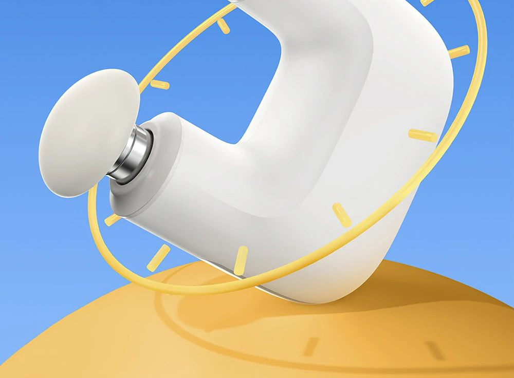 Momoda Mini U-shaped Massage Gun Double-head Massage Mute Massager 3-speed High-frequency Vibration Intelligent Sensing