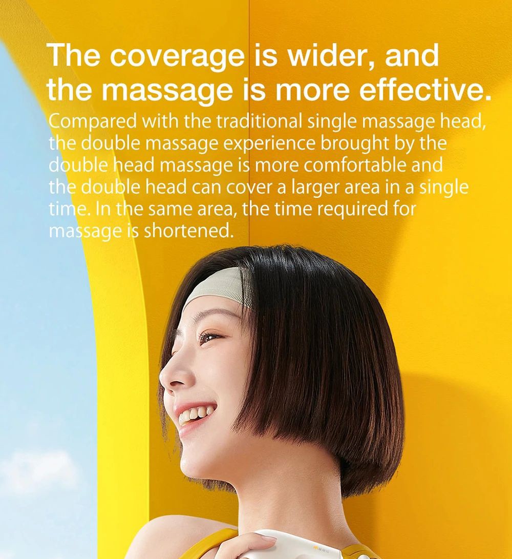 Momoda Mini U-shaped Massage Gun Double-head Massage Mute Massager 3-speed High-frequency Vibration Intelligent Sensing