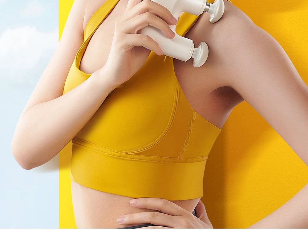 Momoda Mini U-shaped Massage Gun Double-head Massage Mute Massager 3-speed High-frequency Vibration Intelligent Sensing