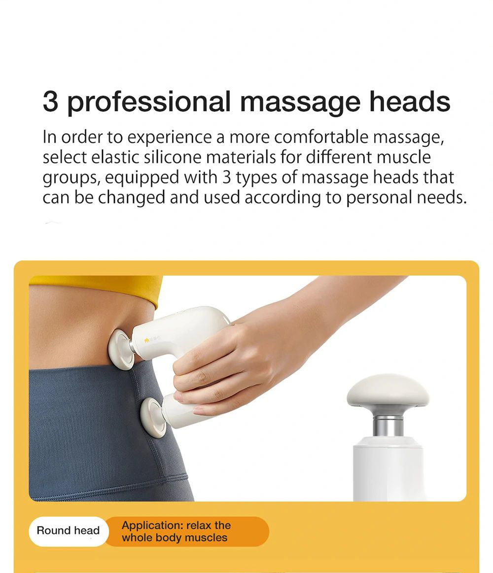 Momoda Mini U-shaped Massage Gun Double-head Massage Mute Massager 3-speed High-frequency Vibration Intelligent Sensing