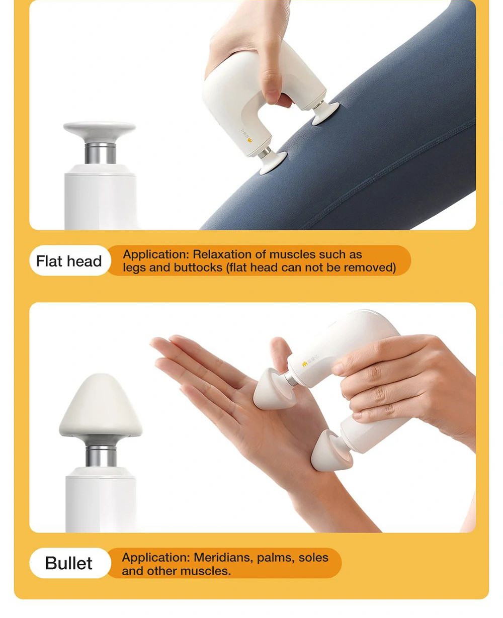 Momoda Mini U-shaped Massage Gun Double-head Massage Mute Massager 3-speed High-frequency Vibration Intelligent Sensing