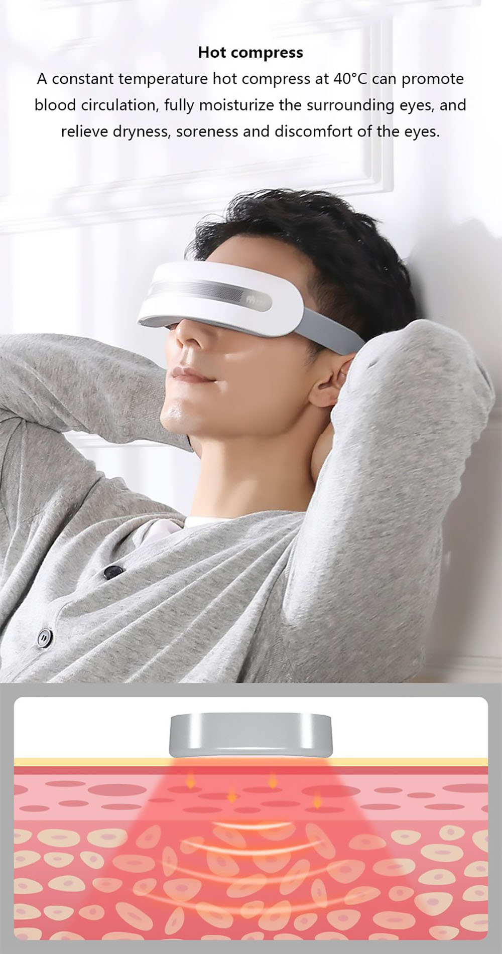 Momoda SX328 Eye Massager Cold & Hot Compress Bluetooth Music Eye Massager Temperature Three-mode Adjustment