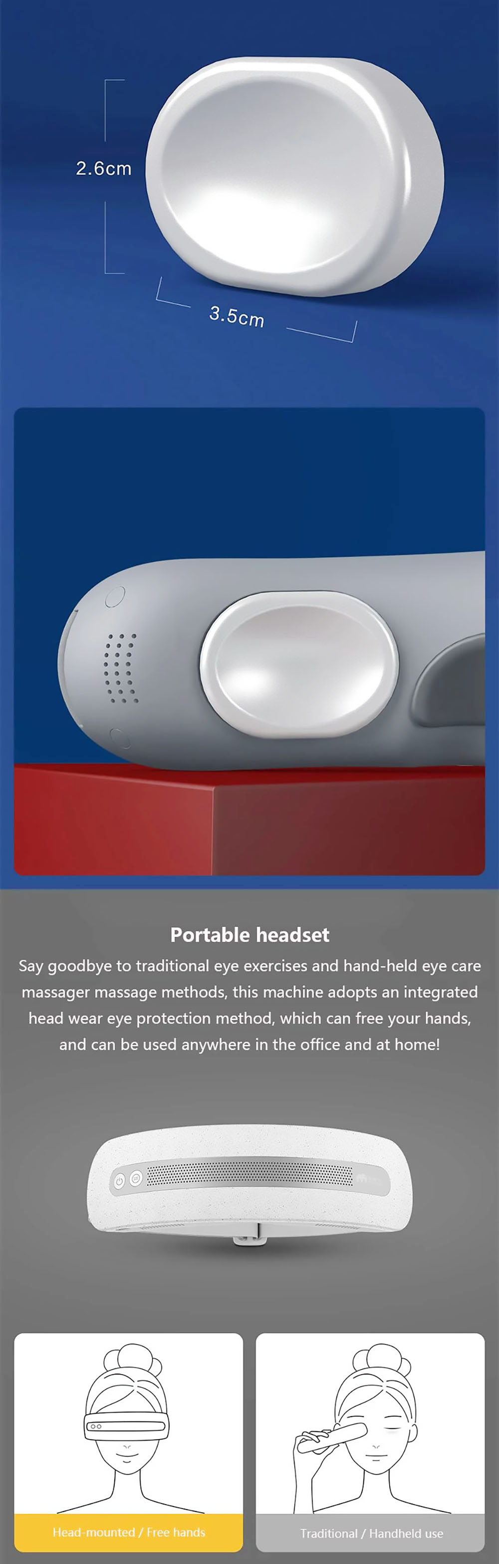 Momoda SX328 Eye Massager Cold & Hot Compress Bluetooth Music Eye Massager Temperature Three-mode Adjustment