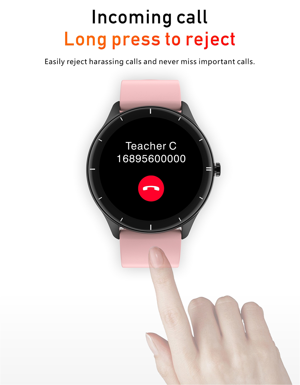 Makibes Q21 Smartwatch 1.28'' Touch Screen Heart Rate SpO2 BP Monitor - Black