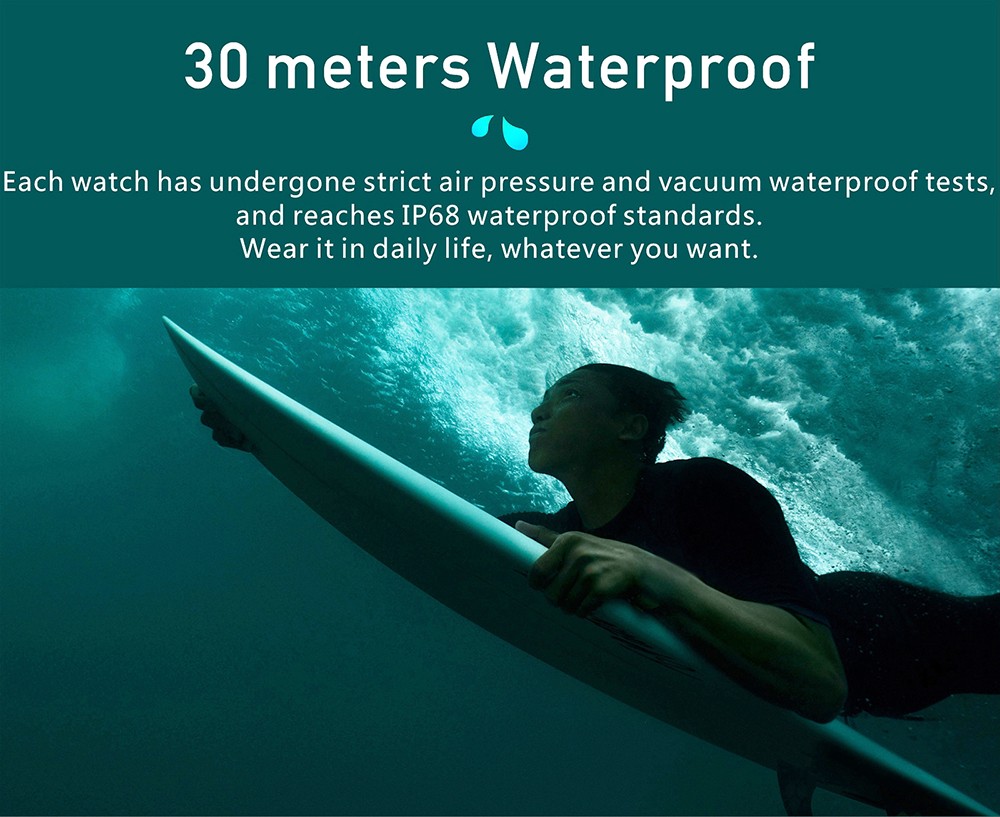 Makibes Q21 Smartwatch 1.28'' Touch Screen Heart Rate SpO2 BP Monitor - Black