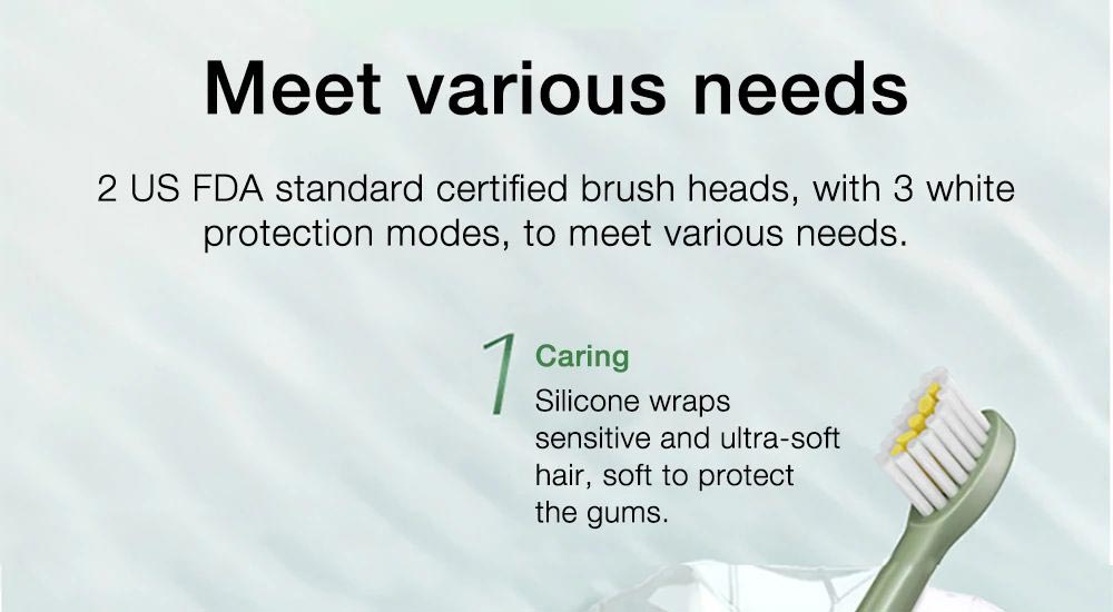 SOOCAS D2 Sonic Electric Toothbrush UVC Disinfect IPX7 Waterproof USB Rechargeable with 3 Brushing Mode - Green