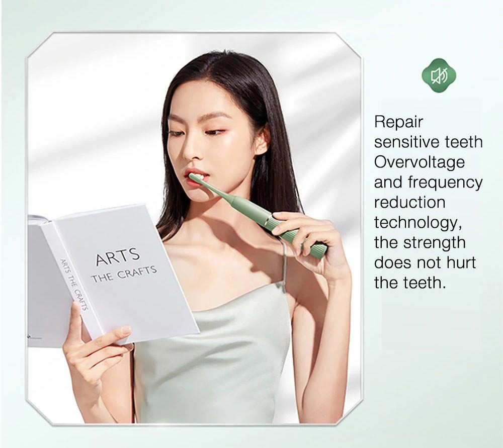 SOOCAS D2 Sonic Electric Toothbrush UVC Disinfect IPX7 Waterproof USB Rechargeable with 3 Brushing Mode - Green