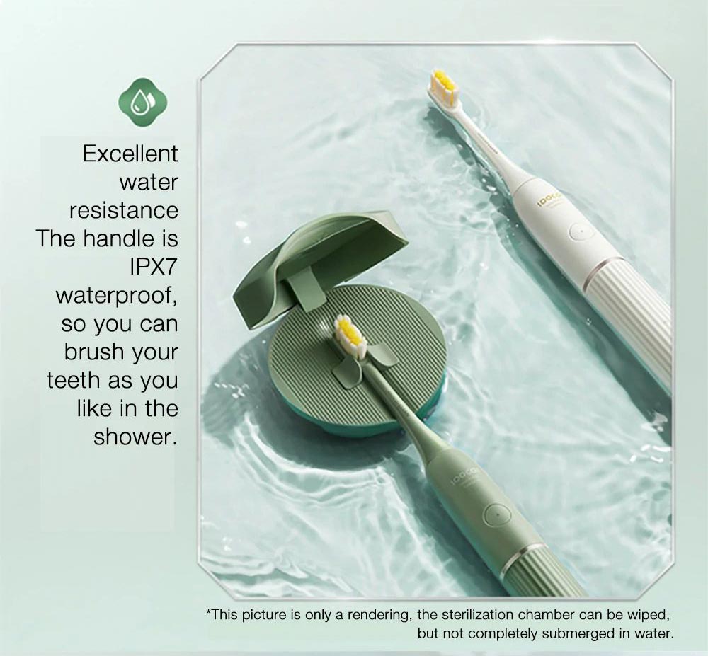 SOOCAS D2 Sonic Electric Toothbrush UVC Disinfect IPX7 Waterproof USB Rechargeable with 3 Brushing Mode - Green