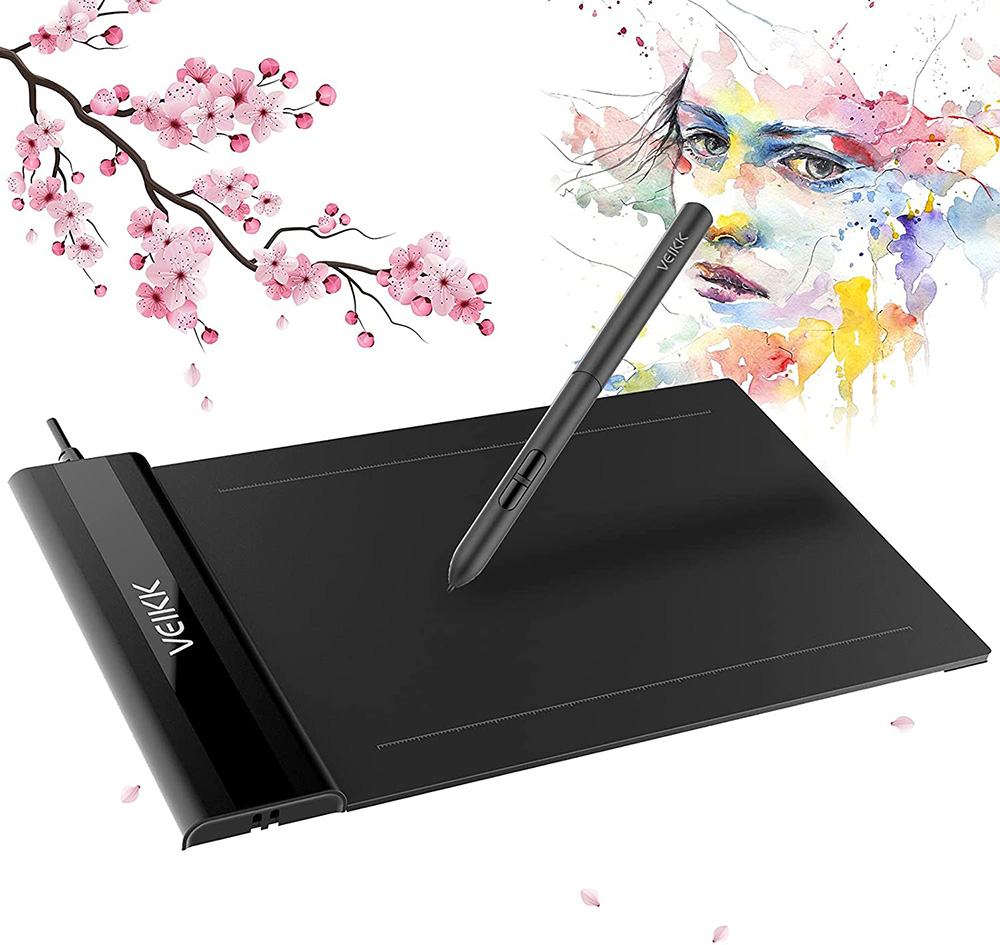 VEIKK S640 Pen Tablet 6x4'' Active Area 2mm Ultra-thin Support with Windows Android Mac for Drawing & Game OSU