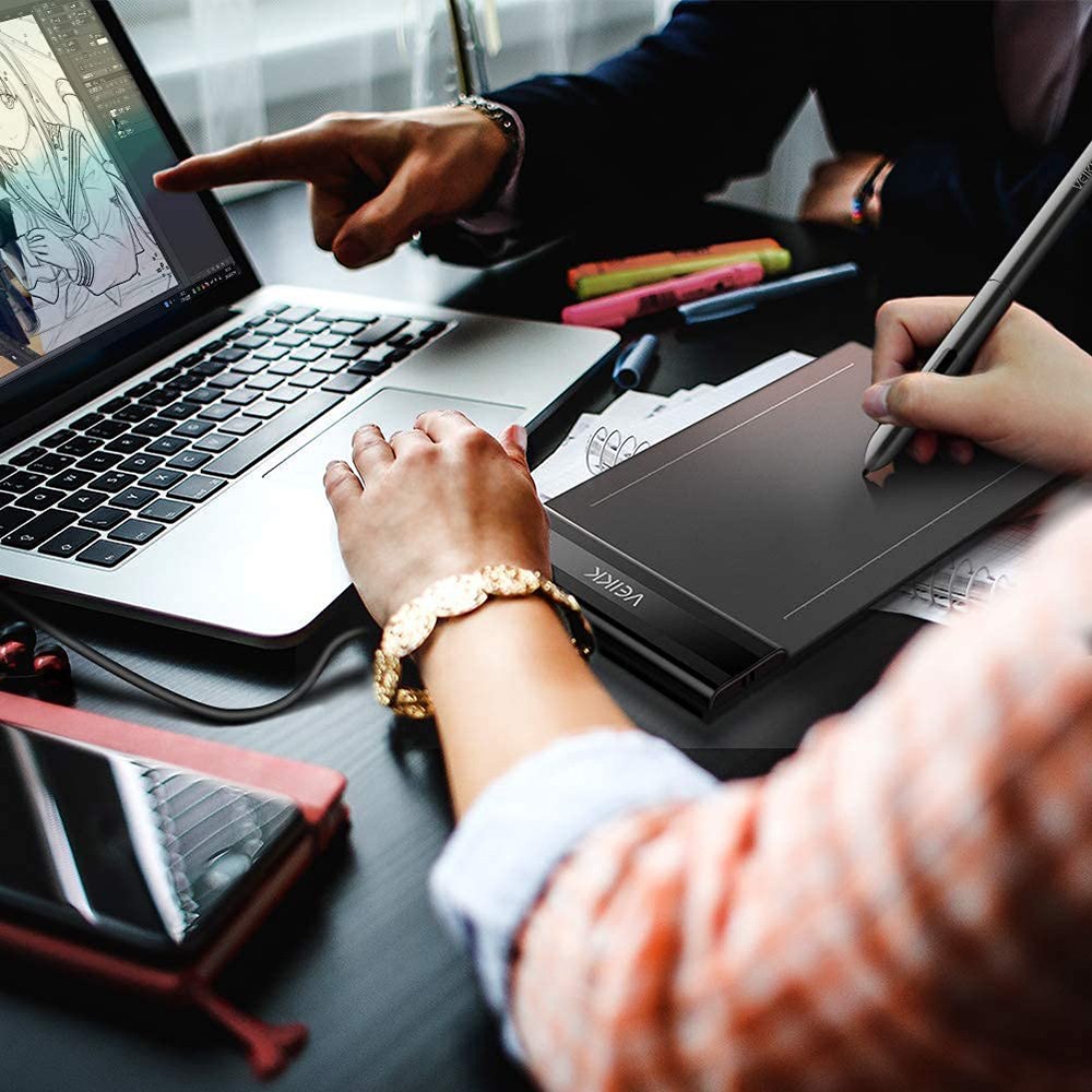 VEIKK S640 Pen Tablet 6x4'' Active Area 2mm Ultra-thin Support with Windows Android Mac for Drawing & Game OSU