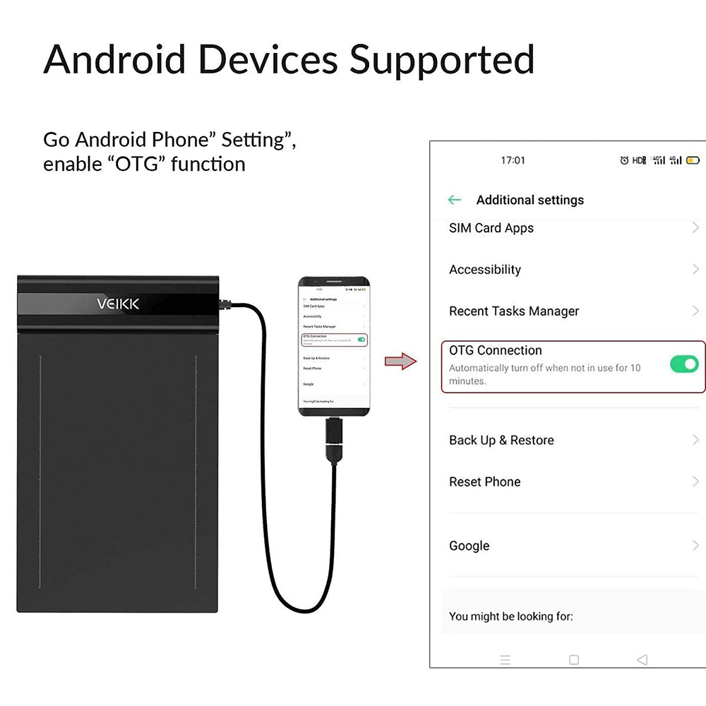 VEIKK S640 Pen Tablet 6x4'' Active Area 2mm Ultra-thin Support with Windows Android Mac for Drawing & Game OSU