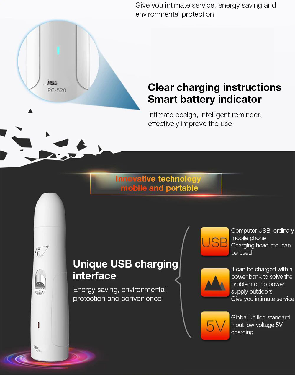 XIAOMI YOUPIN JASE PC-520 Pet Electric Nail Polisher USB Charging Nail Clippers Cat Paws Grooming Grinding Machine